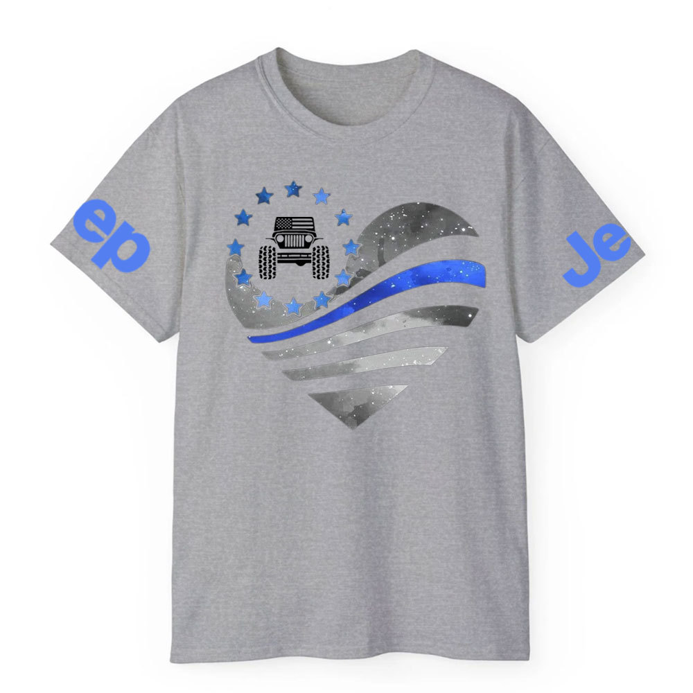 Jper Thin Blue Line Police Heart T-shirt