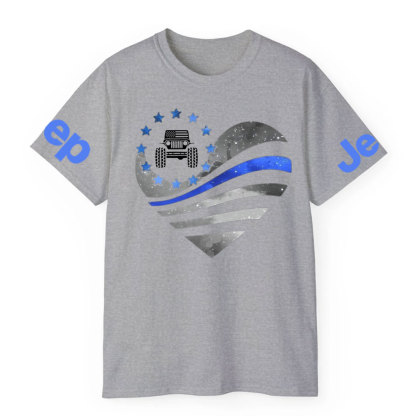 Jper Thin Blue Line Police Heart T-shirt