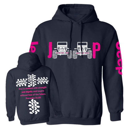 Jp She Is Clothed With Strength Jesus Proverbs 31:25 Casual Hoodie