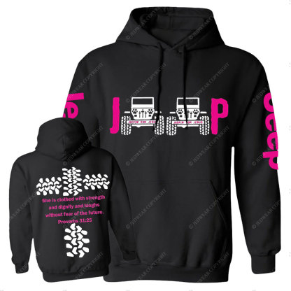 Jp She Is Clothed With Strength Jesus Proverbs 31:25 Casual Hoodie