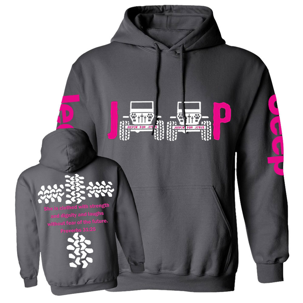 Jp She Is Clothed With Strength Jesus Proverbs 31:25 Casual Hoodie