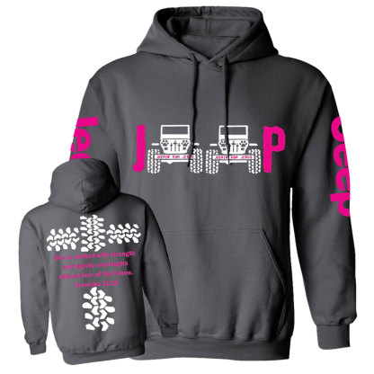 Jp She Is Clothed With Strength Jesus Proverbs 31:25 Casual Hoodie