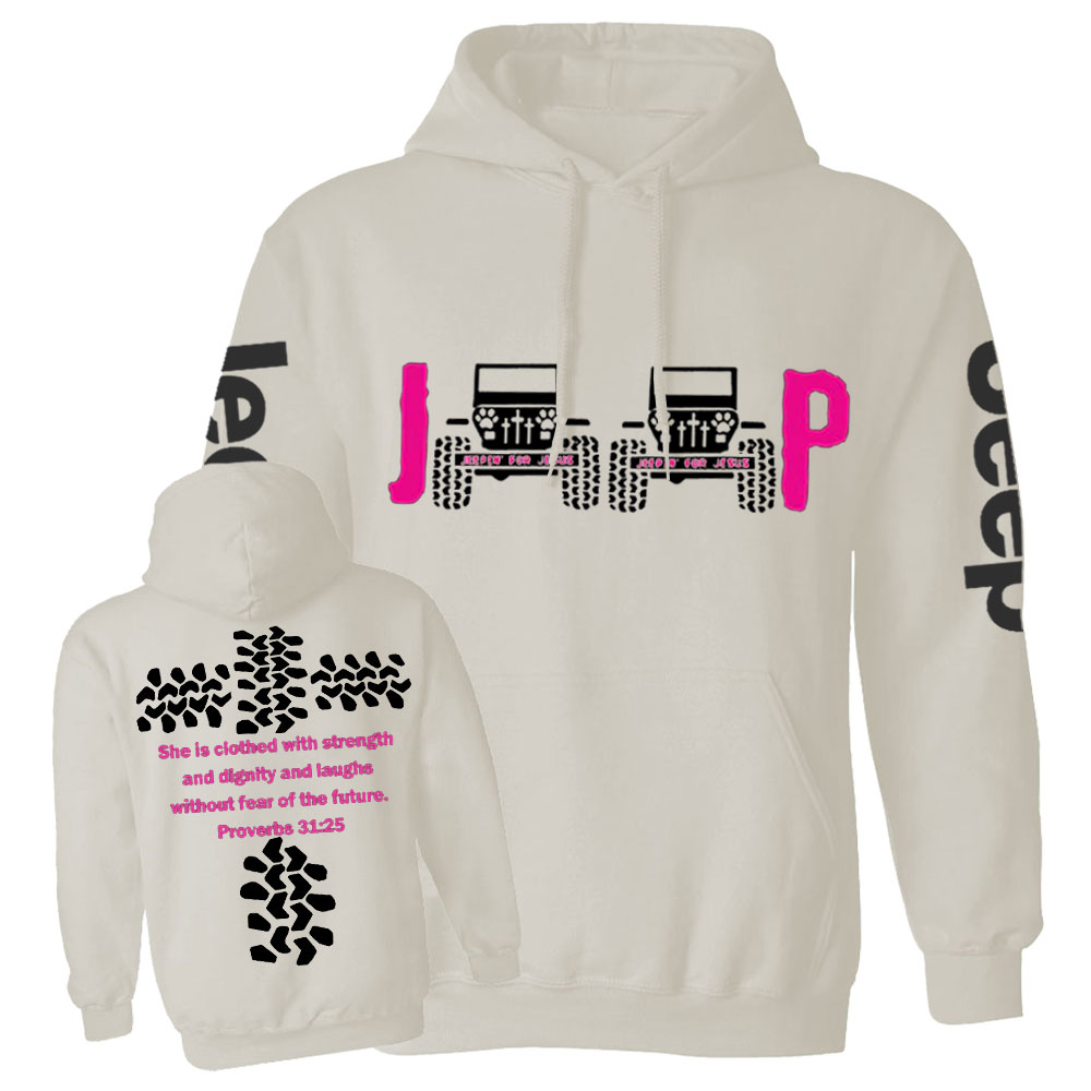 Jp She Is Clothed With Strength Jesus Proverbs 31:25 Casual Hoodie