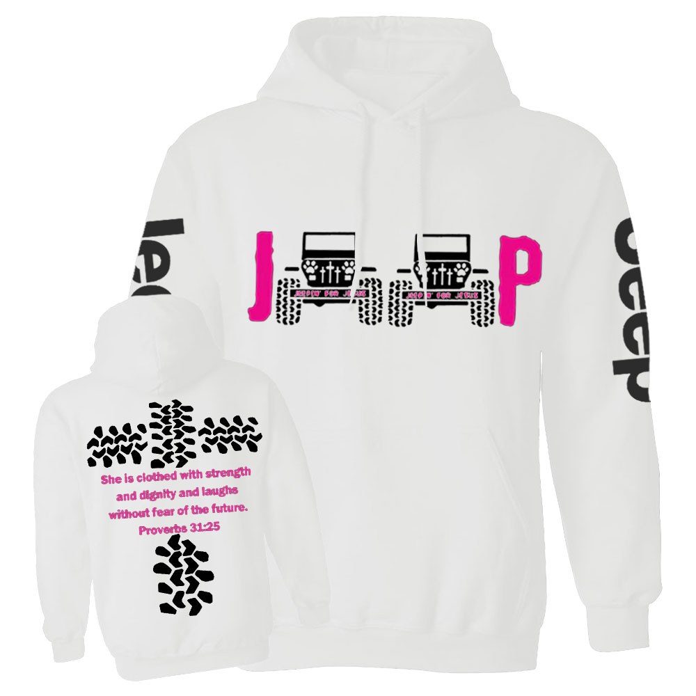 Jp She Is Clothed With Strength Jesus Proverbs 31:25 Casual Hoodie