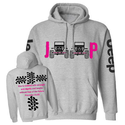 Jp She Is Clothed With Strength Jesus Proverbs 31:25 Casual Hoodie