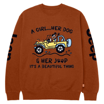 A Girl Her Dog And Her Jp It’s A Beautiful Thing Crew Neck Sweatshirt