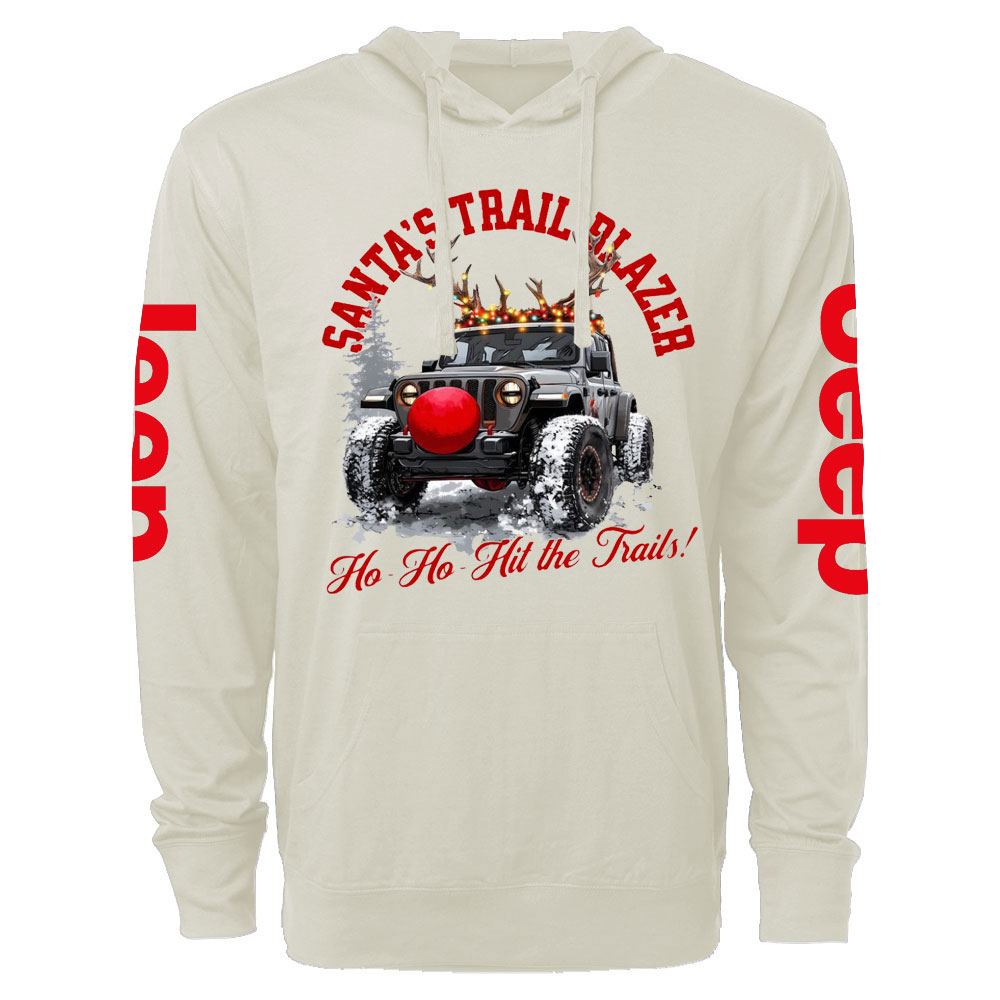 HO HO Hit the Trails Jp Xmas Oversized Lightweight Hoodie