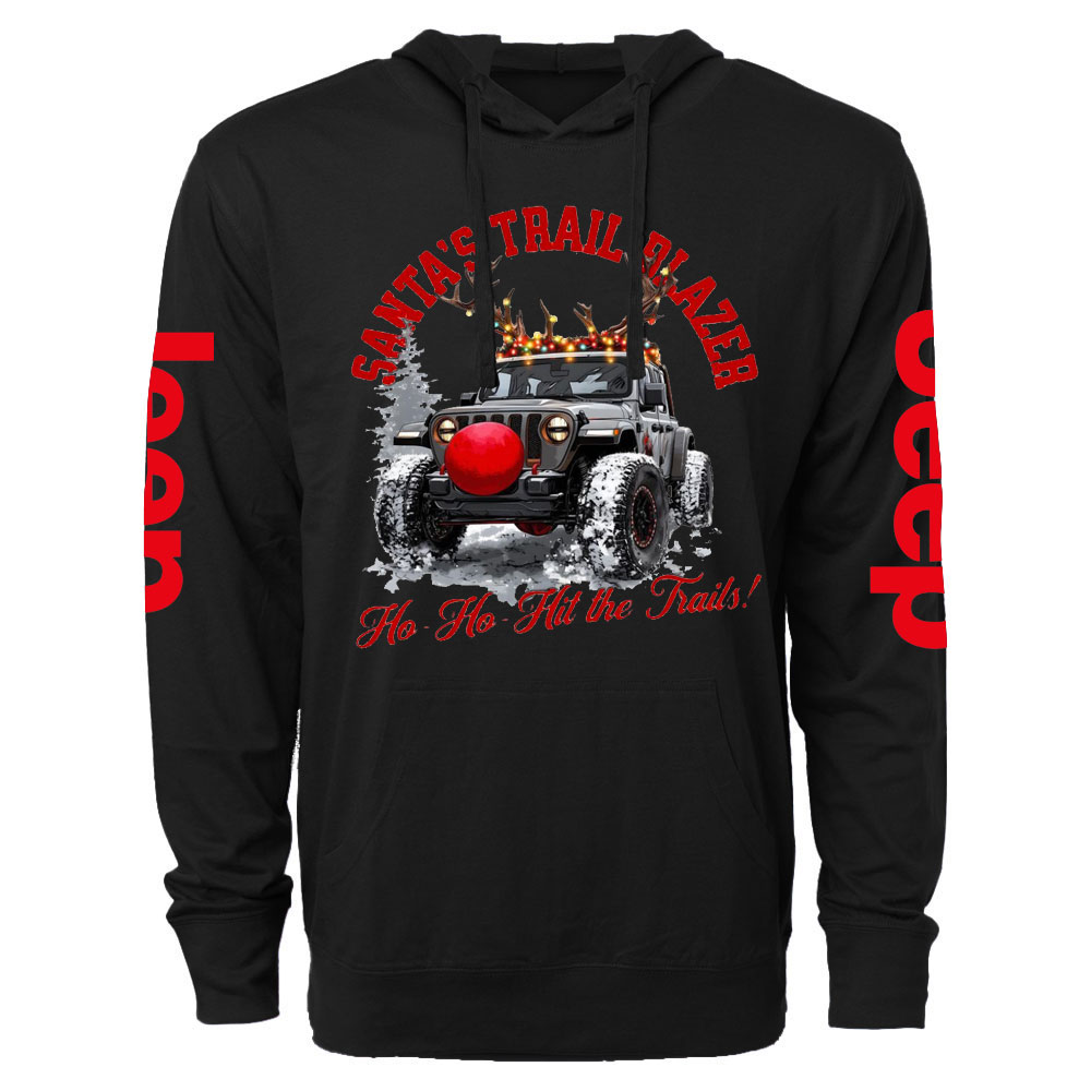 HO HO Hit the Trails Jp Xmas Oversized Lightweight Hoodie