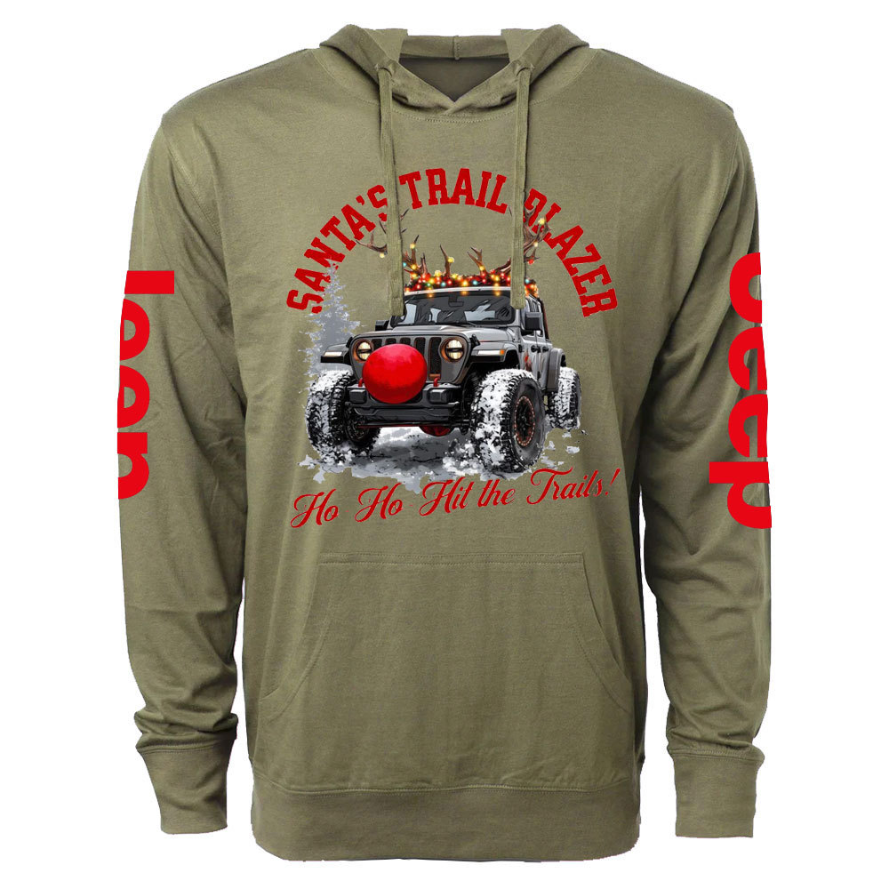 HO HO Hit the Trails Jp Xmas Oversized Lightweight Hoodie