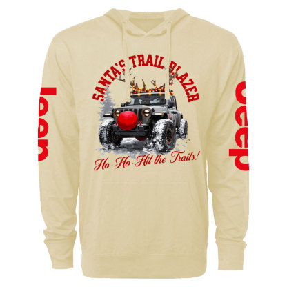 HO HO Hit the Trails Jp Xmas Oversized Lightweight Hoodie