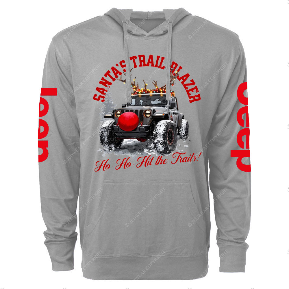 HO HO Hit the Trails Jp Xmas Oversized Lightweight Hoodie