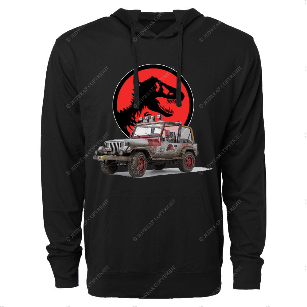 Dinosaur Jp with Red Horror Rex Oversized Lightweight Hoodie
