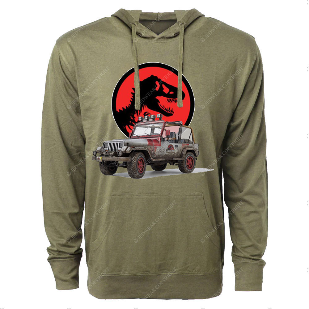 Dinosaur Jp with Red Horror Rex Oversized Lightweight Hoodie