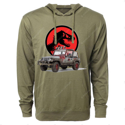 Dinosaur Jp with Red Horror Rex Oversized Lightweight Hoodie
