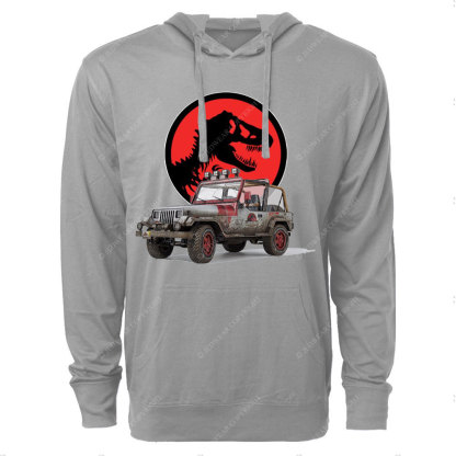 Dinosaur Jp with Red Horror Rex Oversized Lightweight Hoodie
