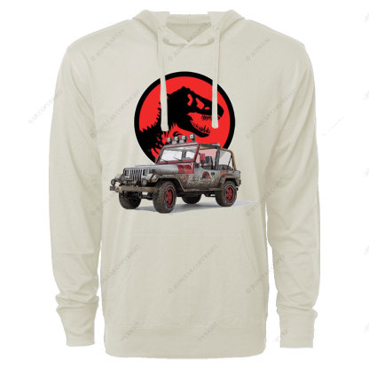 Dinosaur Jp with Red Horror Rex Oversized Lightweight Hoodie