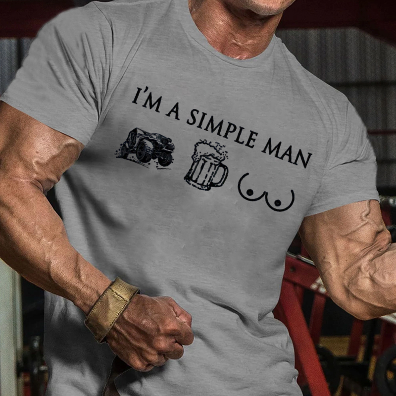 I’m A Simple Man I Like Jeeps Beer And Boobs T-Shirt