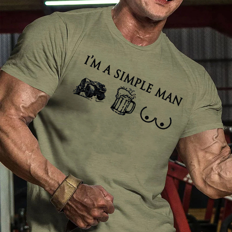 I’m A Simple Man I Like Jeeps Beer And Boobs T-Shirt
