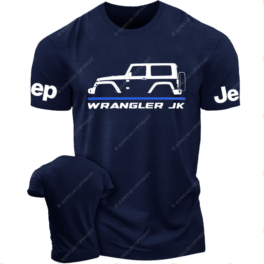 Jp Wrangler JK 2007- 2018 Car Enthusiast Thin Blue Line Police T-Shirt