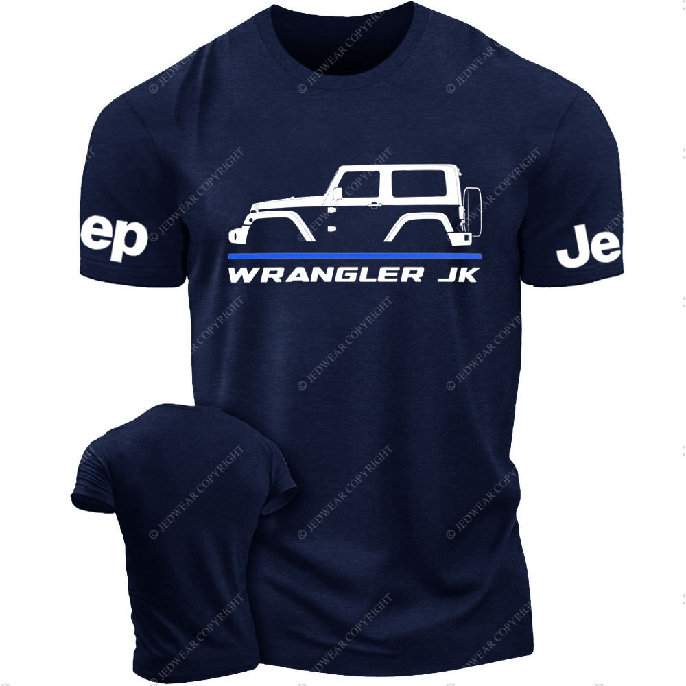 Jp Wrangler JK 2007- 2018 Car Enthusiast Thin Blue Line Police T-Shirt