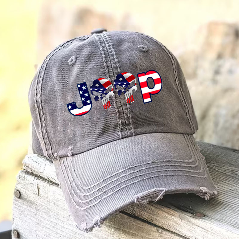 JP Skull American Flag Baseball Cap