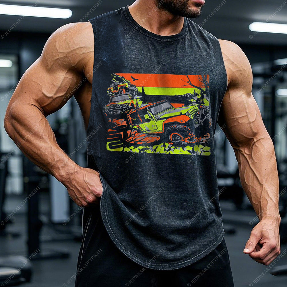 Jp Neon Construction Graphic Men Tank