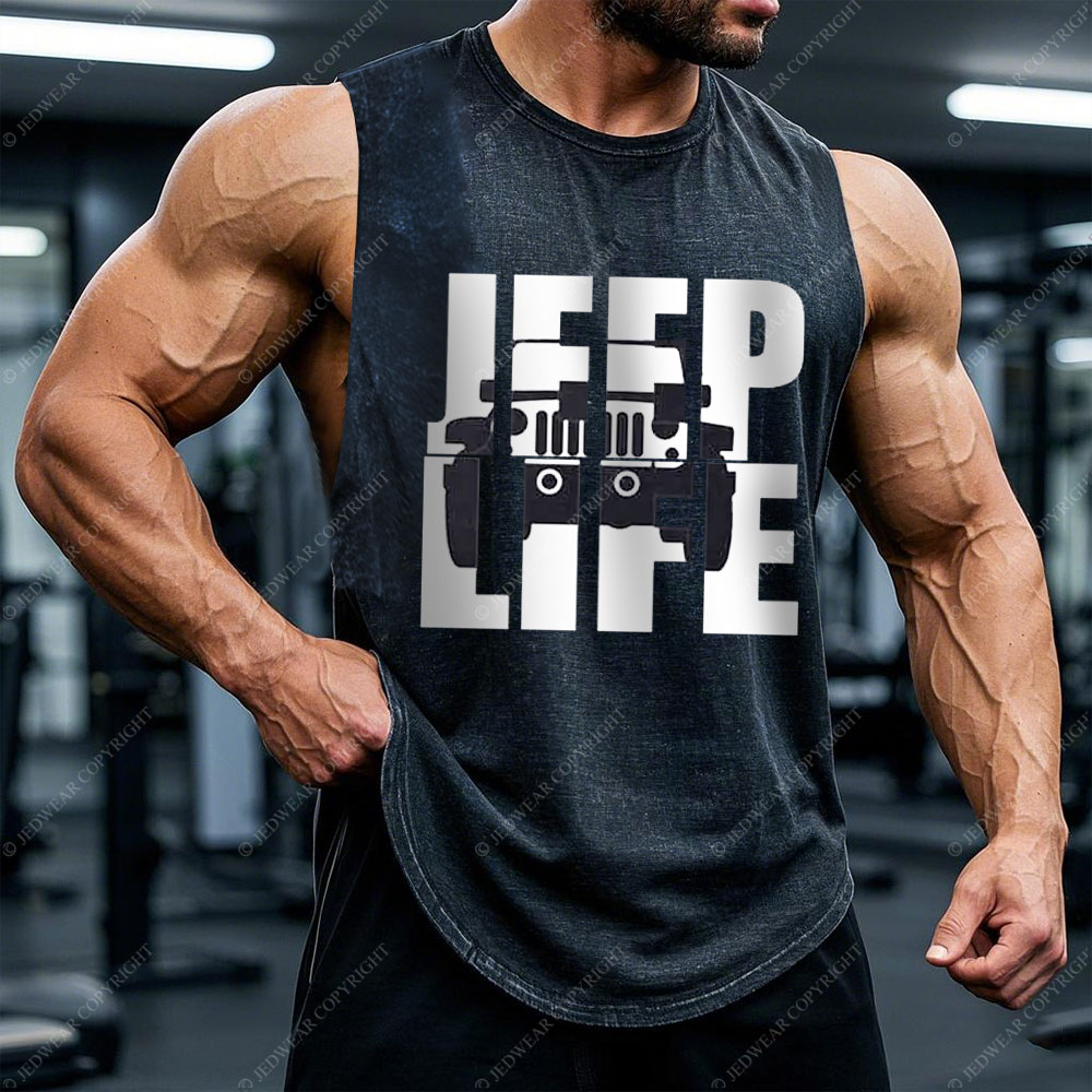 Jp Life Black and White Men Tank