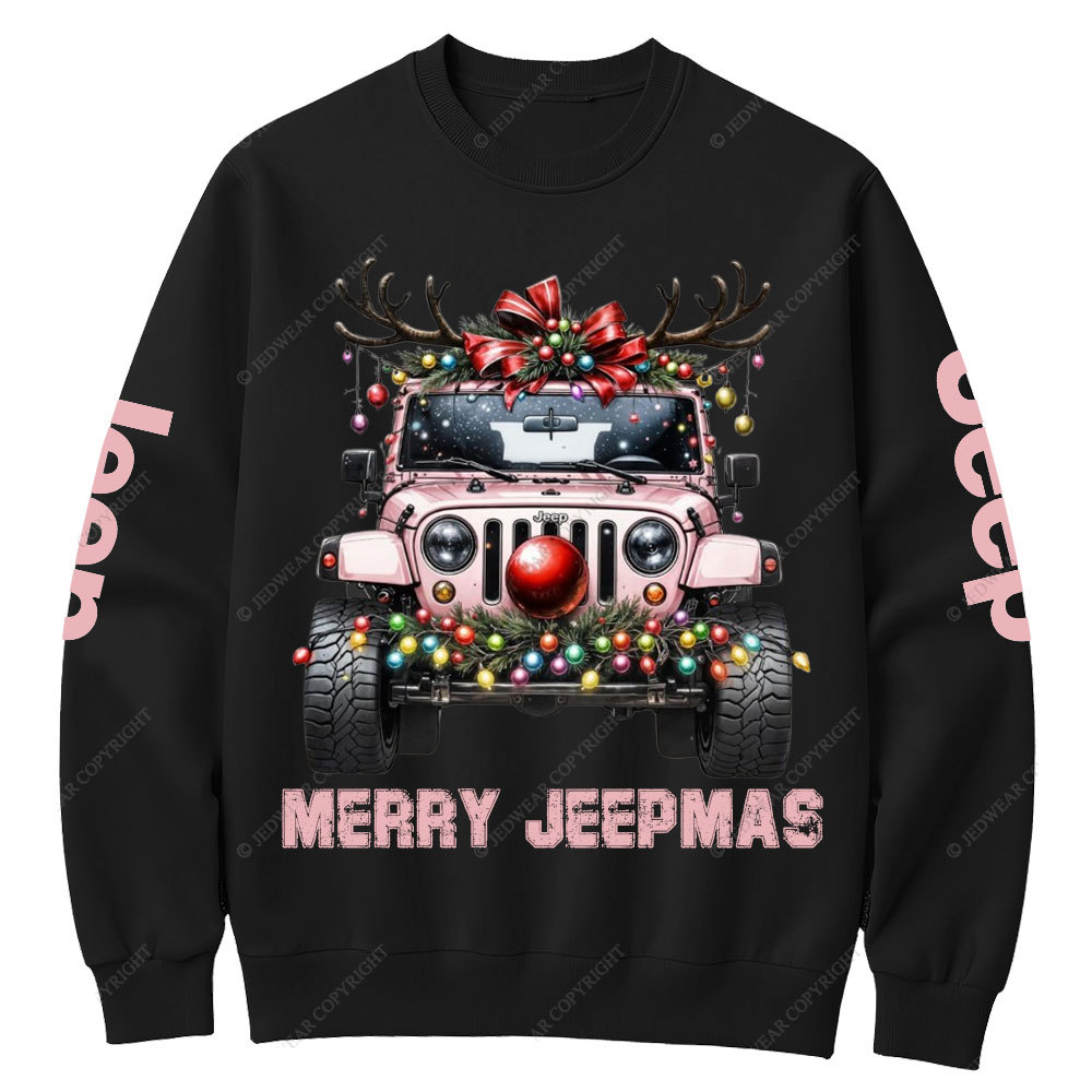 Merry Christmas Pink Jp Crew Neck Sweatshirt