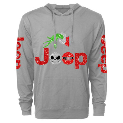 Hand Holding Skellrinchmas Jp Bling Oversized Lightweight Hoodie