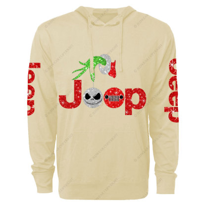 Hand Holding Skellrinchmas Jp Bling Oversized Lightweight Hoodie
