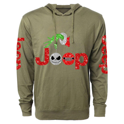 Hand Holding Skellrinchmas Jp Bling Oversized Lightweight Hoodie