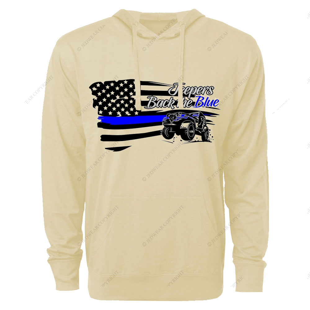 Jpers Back the Blue US Flag Oversized Lightweight Hoodie