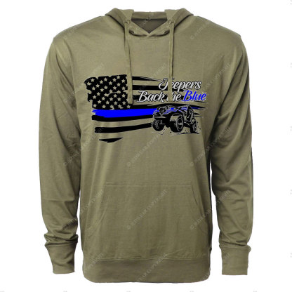 Jpers Back the Blue US Flag Oversized Lightweight Hoodie