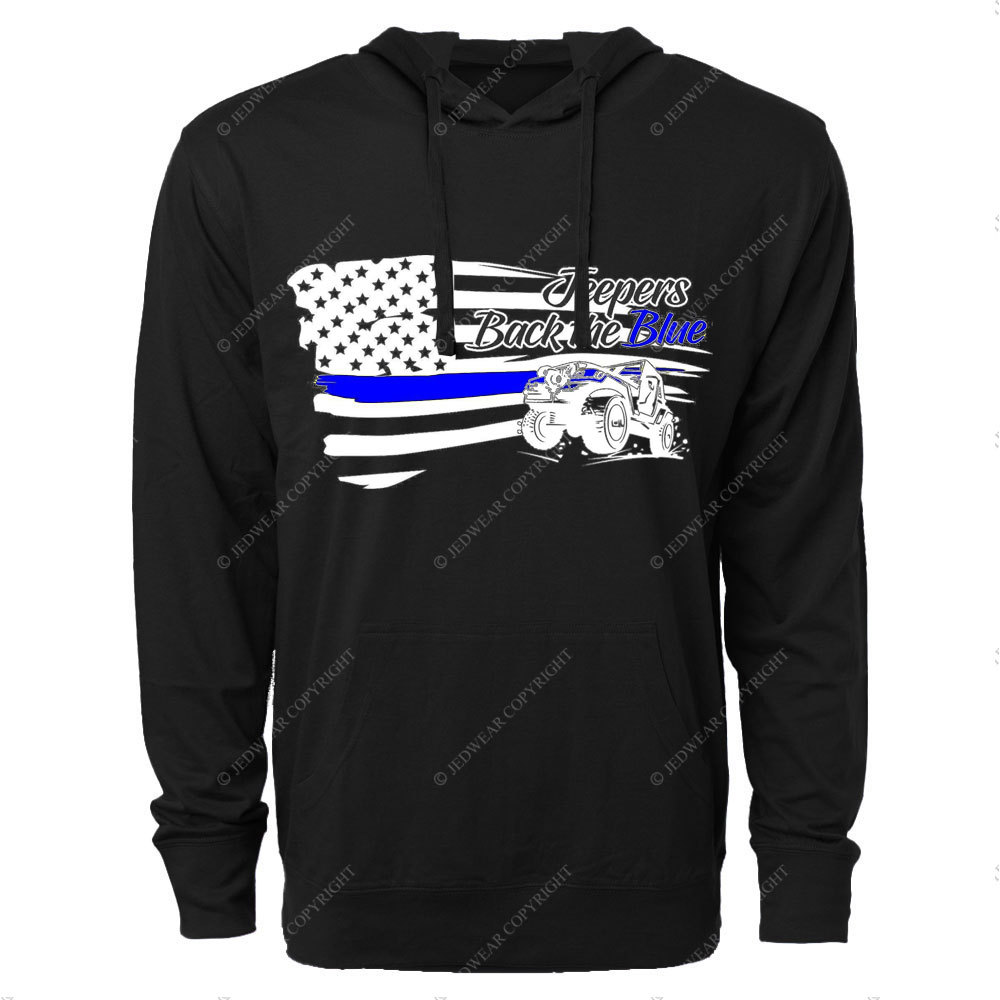 Jpers Back the Blue US Flag Oversized Lightweight Hoodie