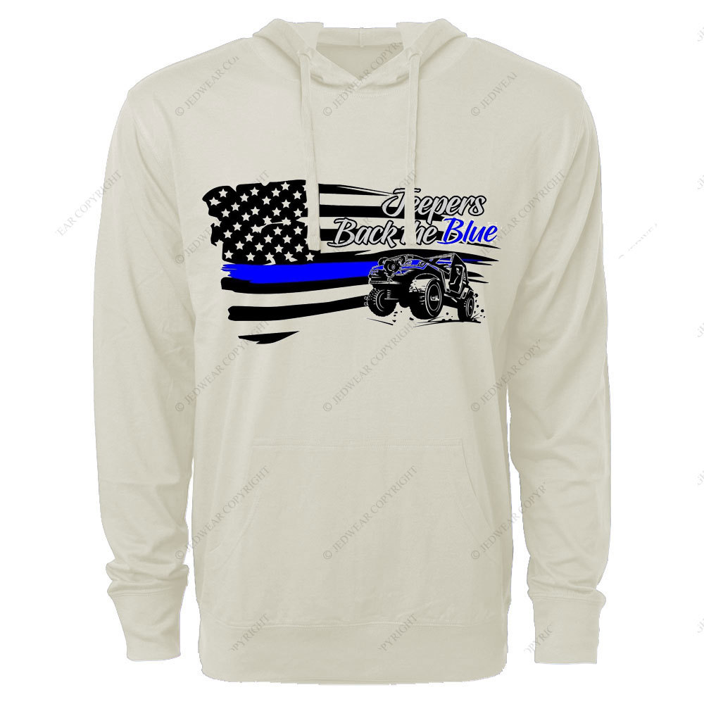 Jpers Back the Blue US Flag Oversized Lightweight Hoodie