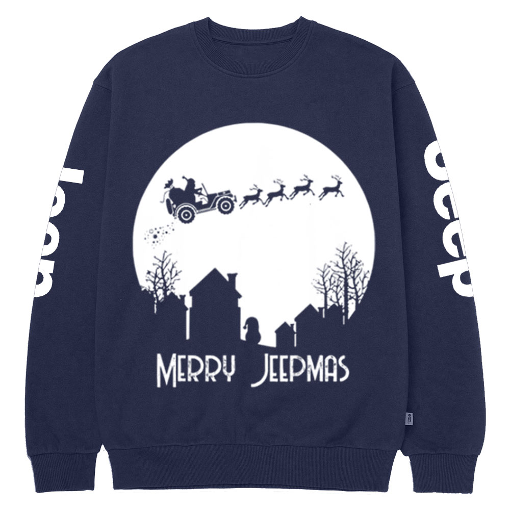 Merry Jpmas Santa Christmas Reindeer Crew Neck Sweatshirt