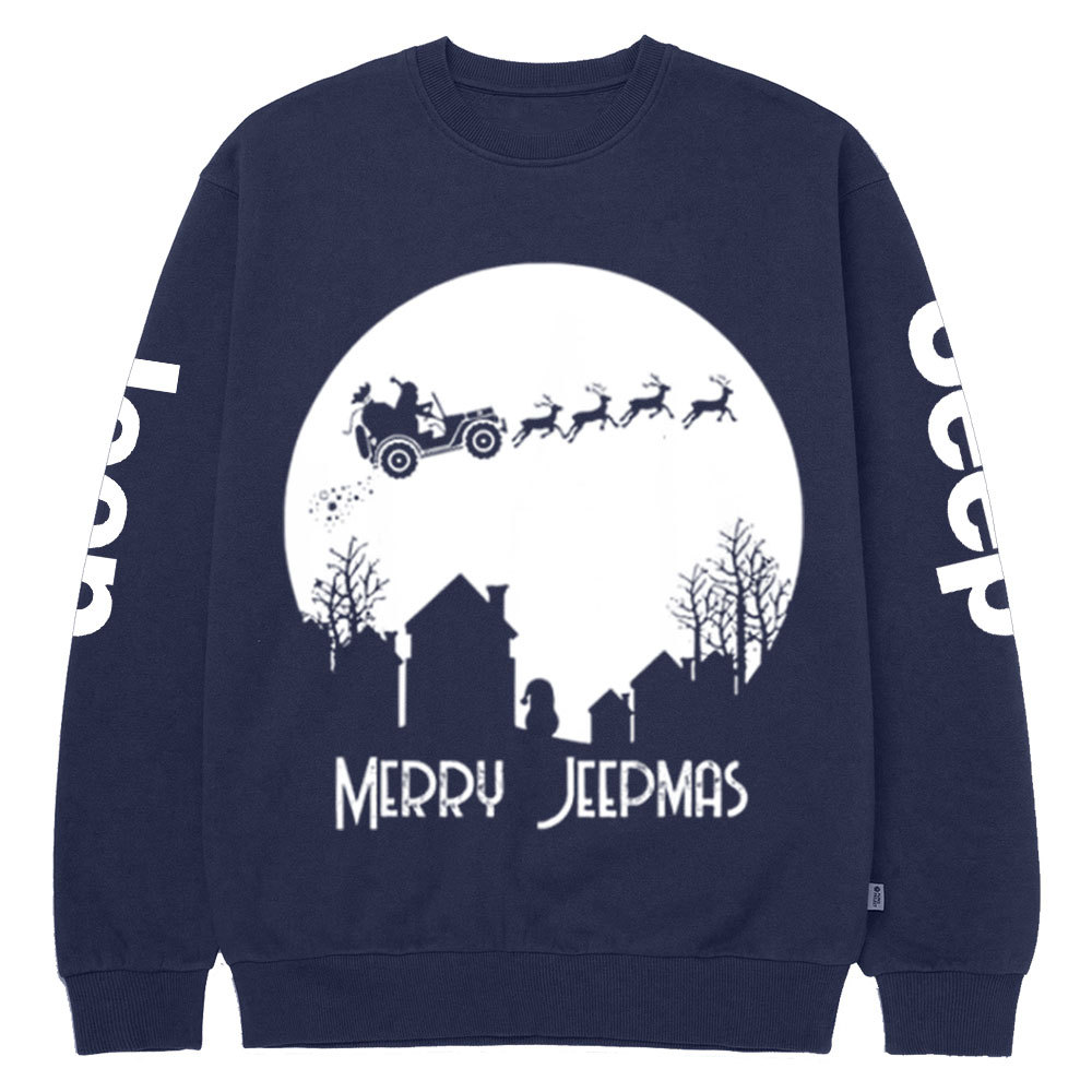 Merry Jpmas Santa Christmas Reindeer Crew Neck Sweatshirt