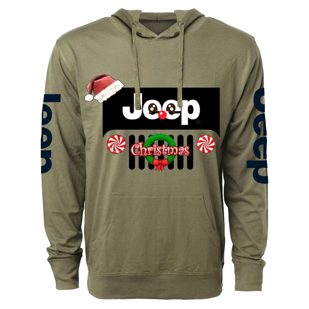 Christmas Jp Reindeer Grille Oversized Lightweight Hoodie
