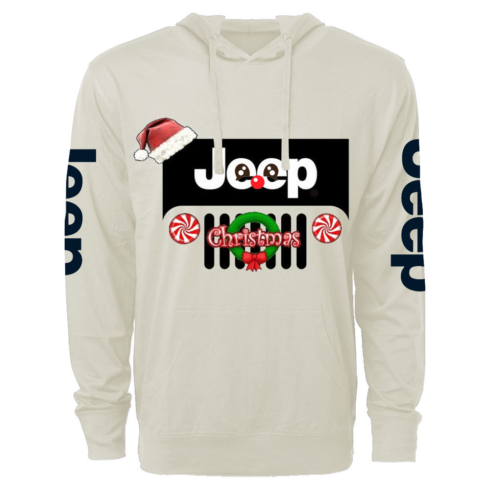 Christmas Jp Reindeer Grille Oversized Lightweight Hoodie