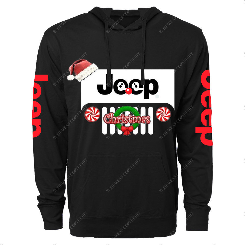 Christmas Jp Reindeer Grille Oversized Lightweight Hoodie