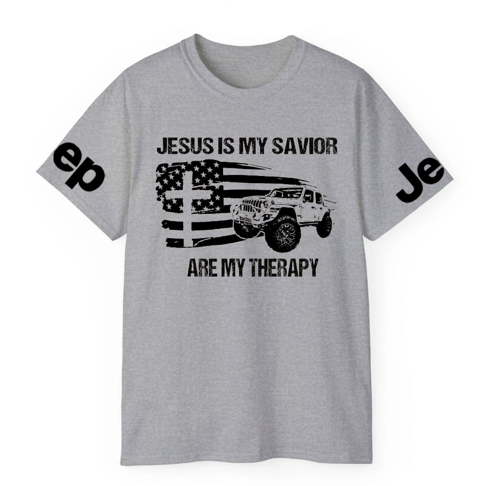 Jesus is My Savior, Jps are My Therapy Ameriacn Flag Cross and Jp Lover T-Shirt