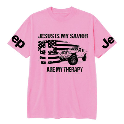 Jesus is My Savior, Jps are My Therapy Ameriacn Flag Cross and Jp Lover T-Shirt