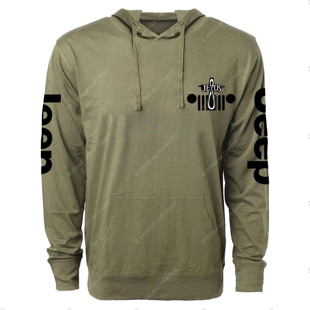 Jesus Cross Jp Grille Oversized Lightweight Hoodie
