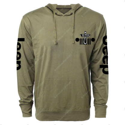 Jesus Cross Jp Grille Oversized Lightweight Hoodie