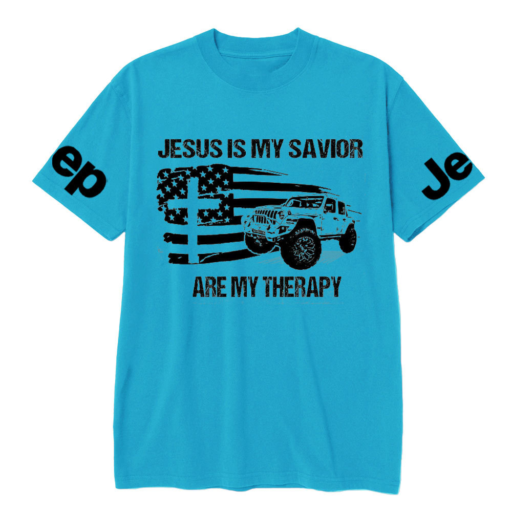 Jesus is My Savior, Jps are My Therapy Ameriacn Flag Cross and Jp Lover T-Shirt