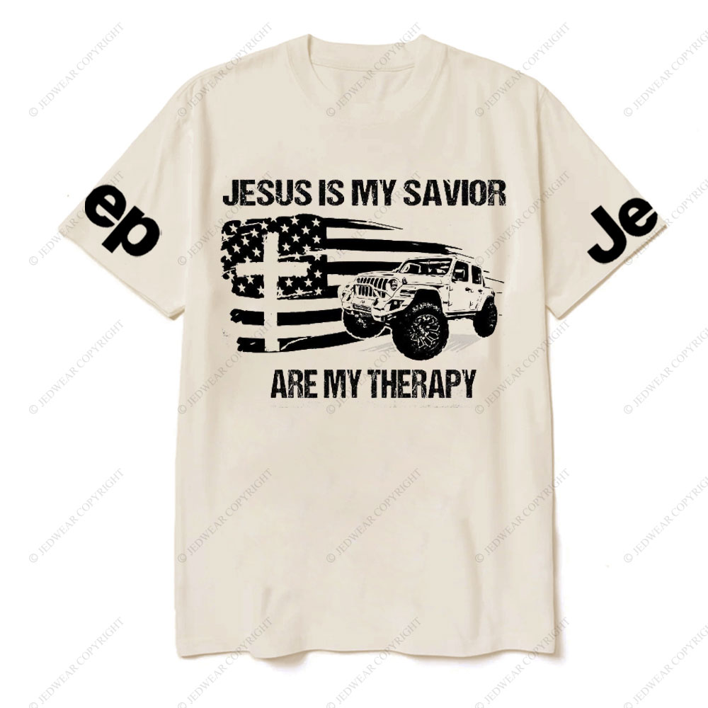 Jesus is My Savior, Jps are My Therapy Ameriacn Flag Cross and Jp Lover T-Shirt