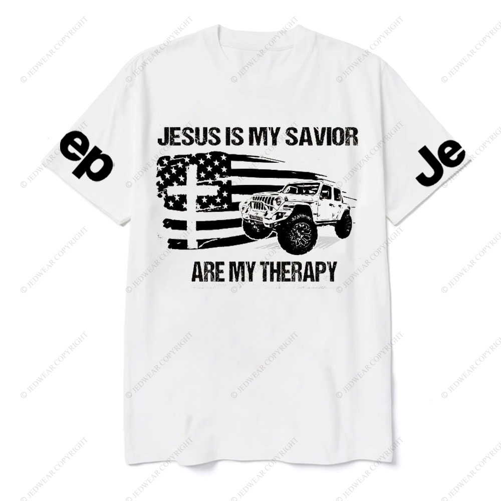 Jesus is My Savior, Jps are My Therapy Ameriacn Flag Cross and Jp Lover T-Shirt