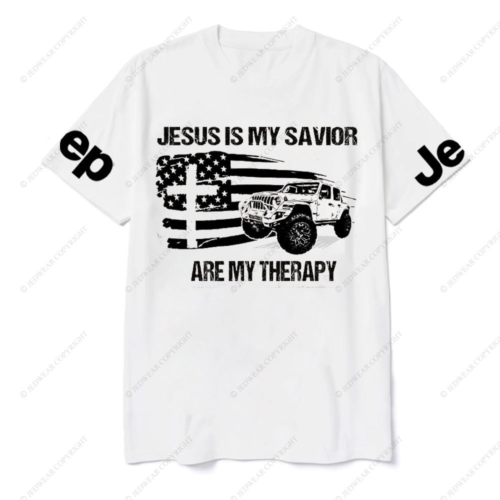 Jesus is My Savior, Jps are My Therapy Ameriacn Flag Cross and Jp Lover T-Shirt