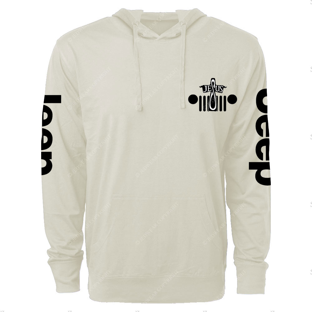Jesus Cross Jp Grille Oversized Lightweight Hoodie