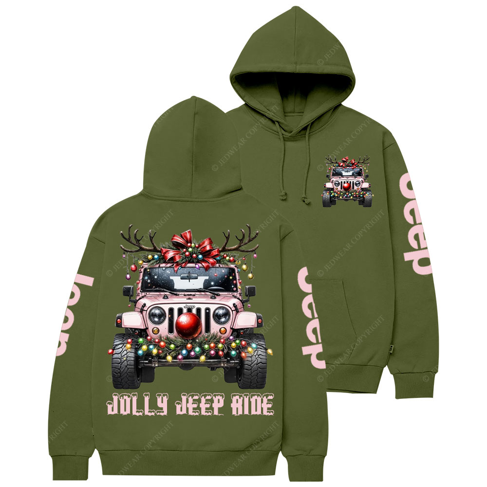 Jolly Jp Ride Pink Christmas Casual Hoodie